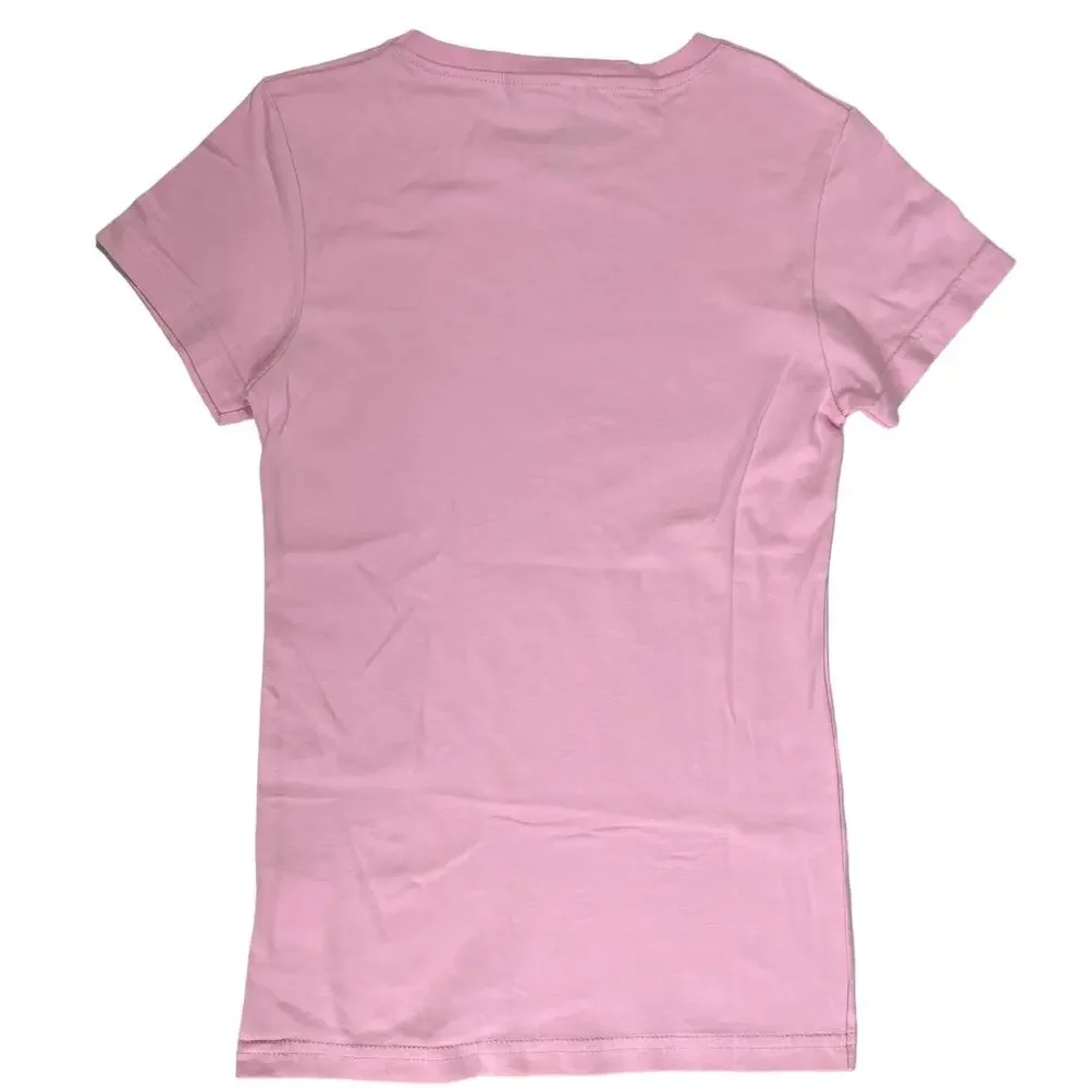 LAT Girls Fine Jersey T-Shirt Top Short Sleeve Crew Large Pink Green Bundle of 2